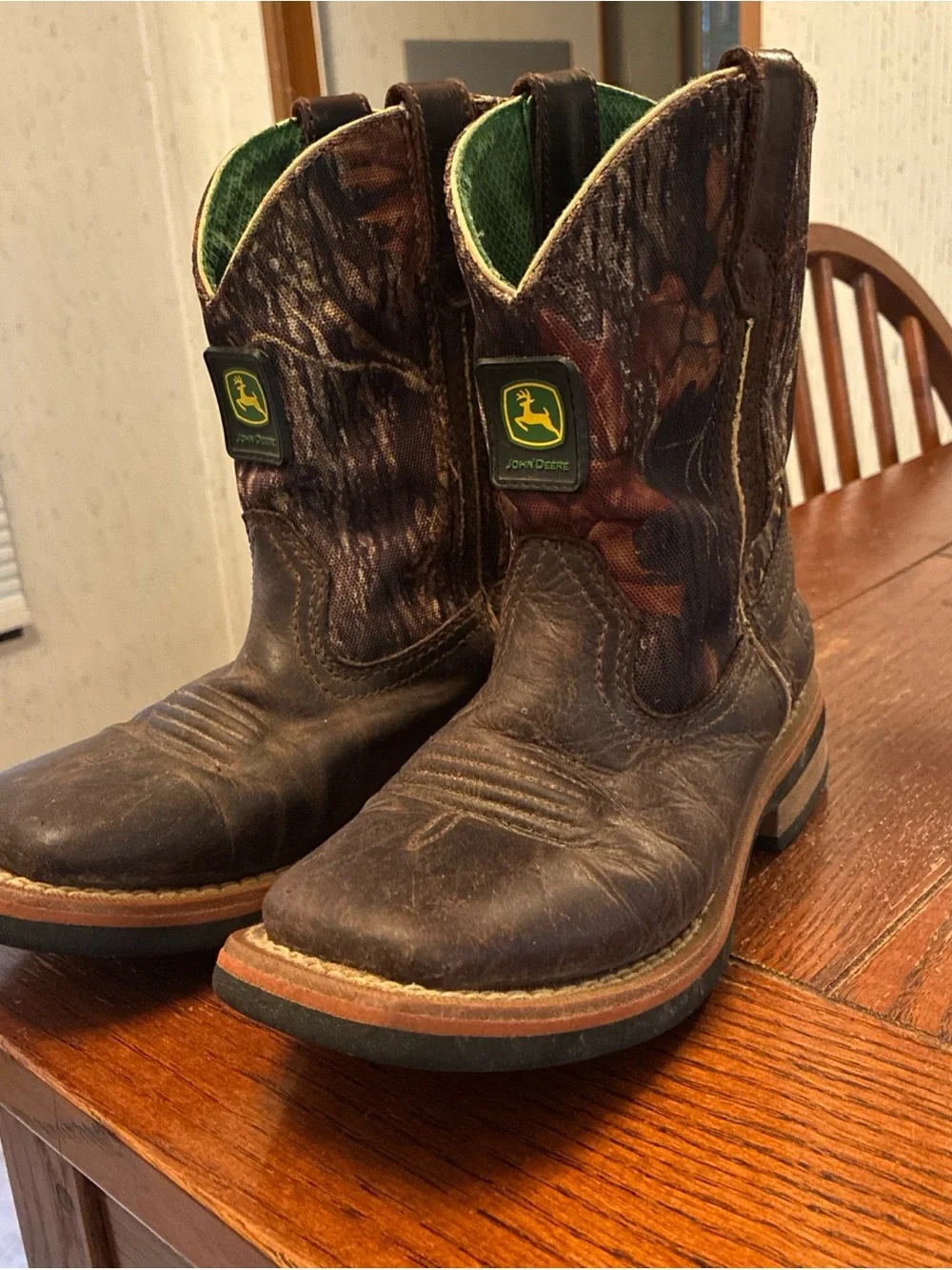 John Deere Western Boots Boys 3M Leather/Mossy Oak JD2368